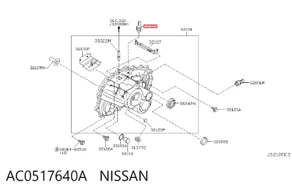 Czujnik włączania światła cofania AC0517640A Nissan/Infiniti