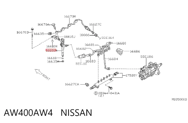 Wtryskiwacz paliwa AW400AW4 Nissan/Infiniti