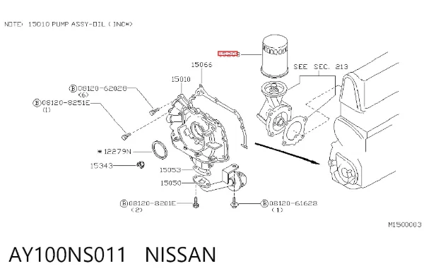 Filtr oleju AY100NS011 Nissan/Infiniti