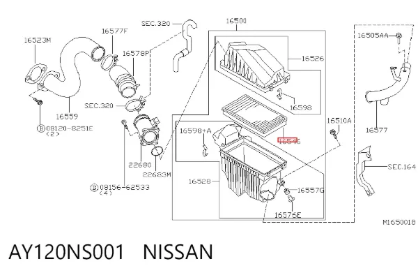 Filtr powietrza AY120NS001 Nissan/Infiniti