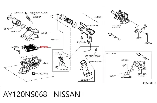 Filtr powietrza AY120NS068 Nissan/Infiniti