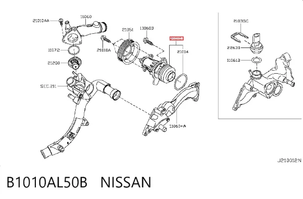 Pompa chłodząca wodna B1010AL50B Nissan/Infiniti