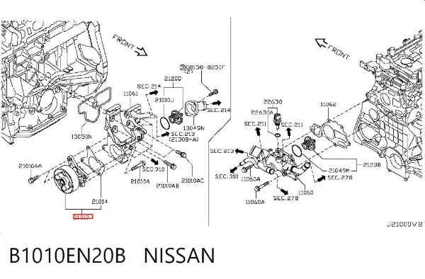 Pompa chłodząca wodna B1010EN20B Nissan/Infiniti