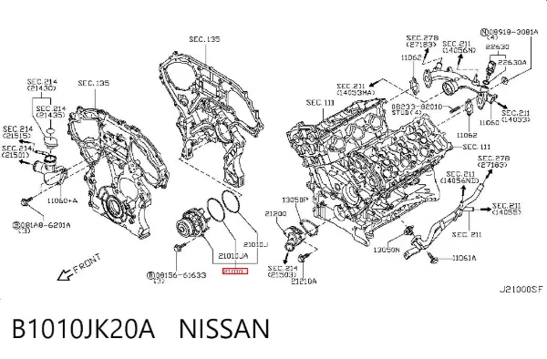 Pompa chłodząca wodna B1010JK20A Nissan/Infiniti