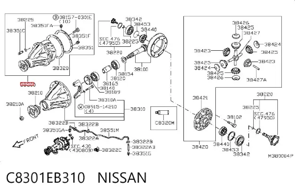 Reduktor mostu tylnego Nissan Pathfinder R51M
