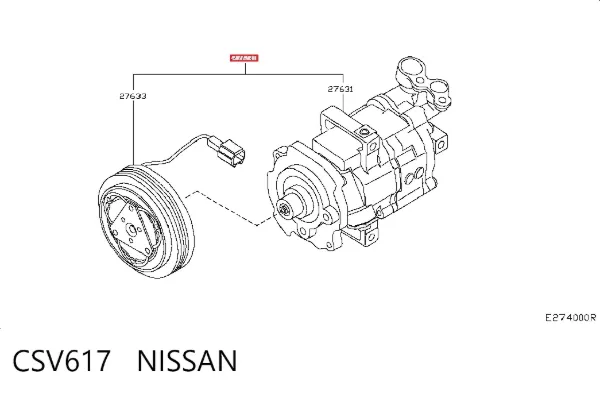Sprężarka klimatyzacji CSV617 Nissan/Infiniti