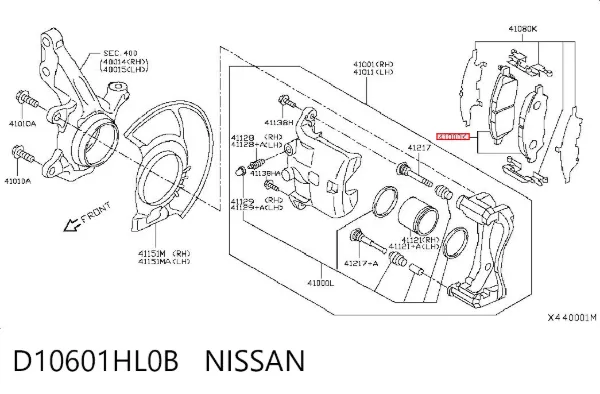Klocki hamulcowe przednie tarczowe D10601HL0B Nissan/Infiniti