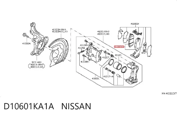Klocki hamulcowe przednie tarczowe D10601KA1A Nissan/Infiniti