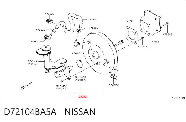 Wzmacniacz próżniowy hamulców Nissan Rogue T32U