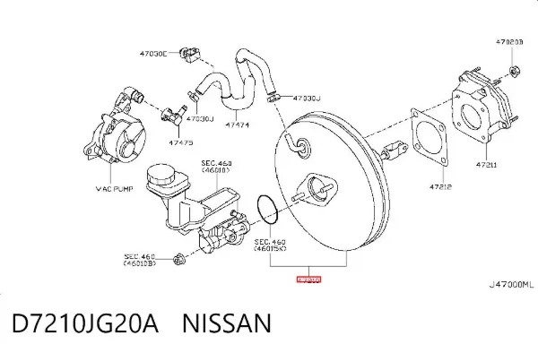 Wzmacniacz próżniowy hamulców Nissan X-Trail T31