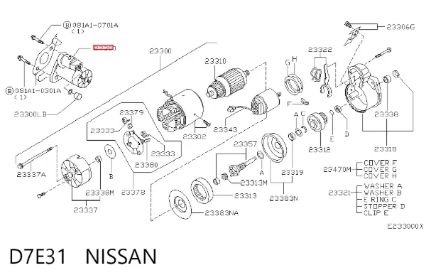 Rozrusznik D7E31 Nissan/Infiniti