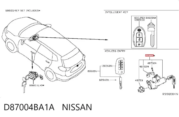 Stacyjka zapłonowa Nissan Rogue T32U