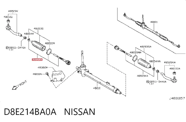 Drążek kierowniczy D8E214BA0A Nissan/Infiniti