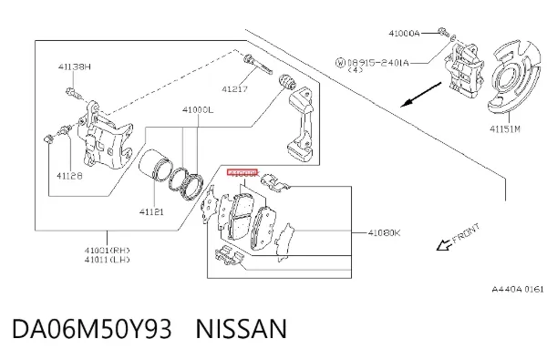 Klocki hamulcowe przednie tarczowe DA06M50Y93 Nissan/Infiniti