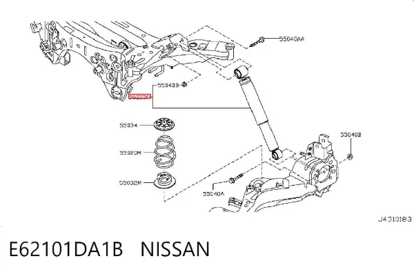 Amortyzator tylny E62101DA1B Nissan/Infiniti