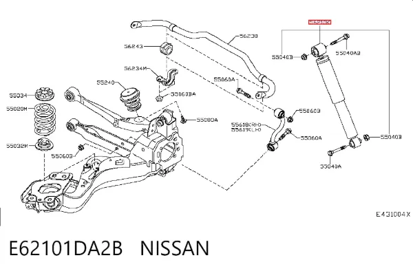 Amortyzator tylny E62101DA2B Nissan/Infiniti