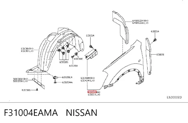 Błotnik przedni prawy F31004EAMA Nissan/Infiniti