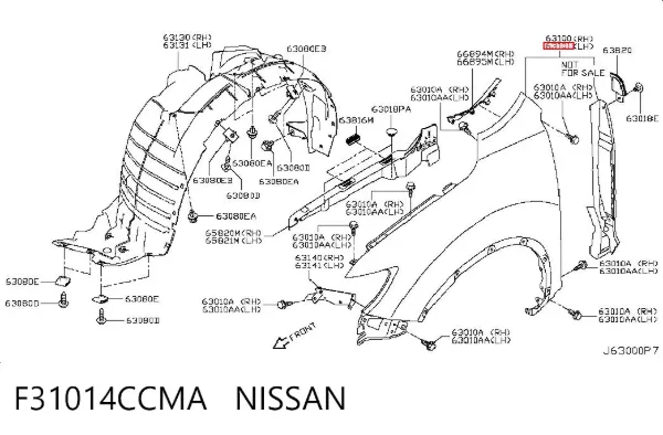 Błotnik przedni lewy F31014CCMA Nissan/Infiniti