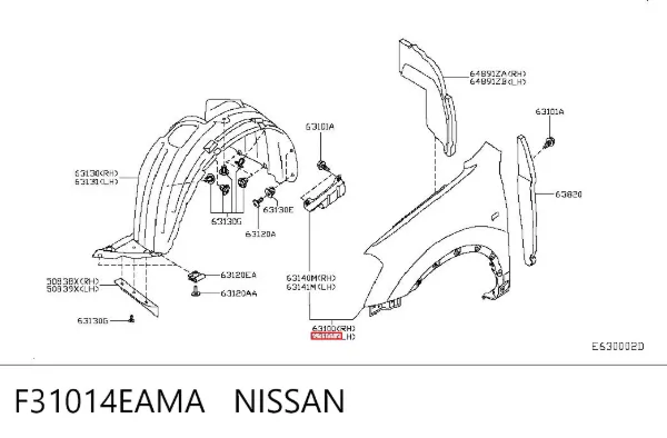 Błotnik przedni lewy F31014EAMA Nissan/Infiniti