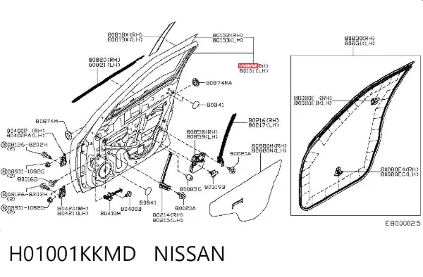 Drzwi przednie prawe H01001KKMD Nissan/Infiniti
