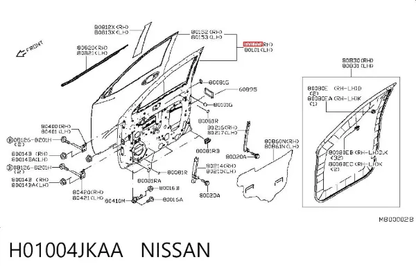 Drzwi przednie prawe Nissan Navara NP300 IV