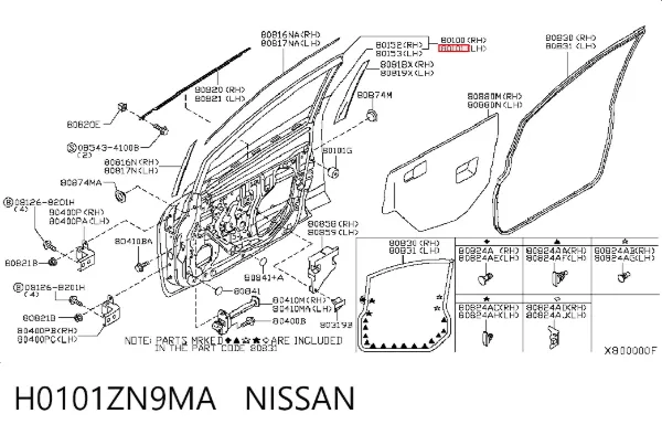 Drzwi przednie lewe H0101ZN9MA Nissan/Infiniti