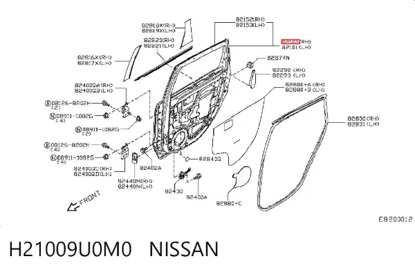 Drzwi tylne prawe Nissan Note E11