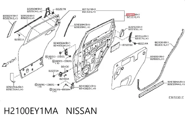 Drzwi tylne prawe Nissan Qashqai +2 I