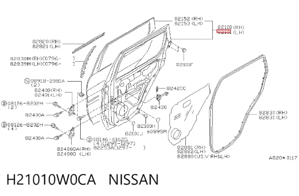 Drzwi tylne lewe Nissan Pathfinder R50