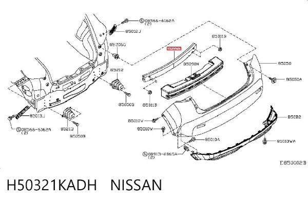 Wzmocnienie zderzaka tylnego H50321KADH Nissan/Infiniti