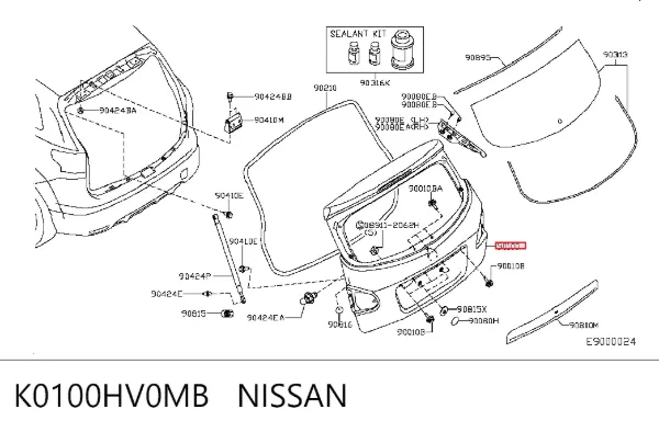Drzwi tylne (bagażnika 3/5) K0100HV0MB Nissan/Infiniti