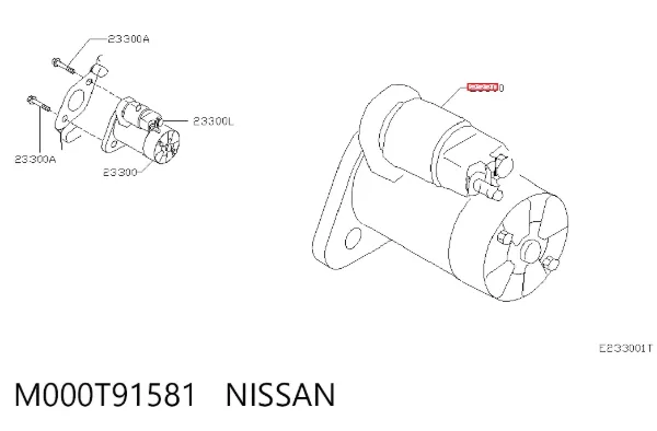Rozrusznik M000T91581 Nissan/Infiniti