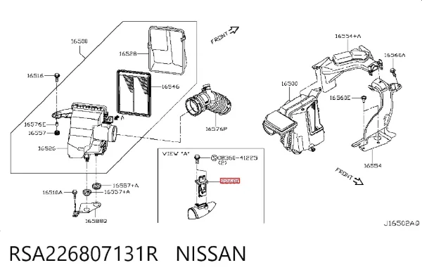 Czujnik przepływu powietrza, przepływomierz powietrza M.A.F. RSA226807131R Nissan/Infiniti