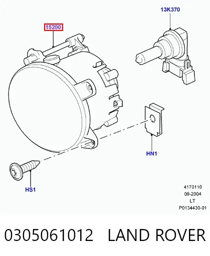 Lampa przeciwmgielna prawa 0305061012 Land Rover
