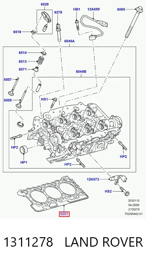 Uszczelka głowicy cylindrów Land Rover Discovery III
