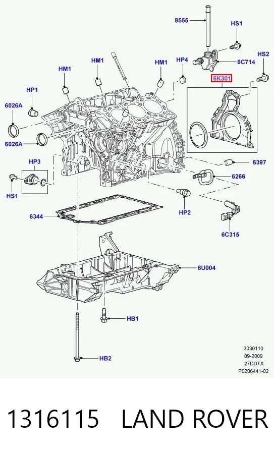 Uszczelniacz wału korbowego silnika tylny Land Rover Discovery III