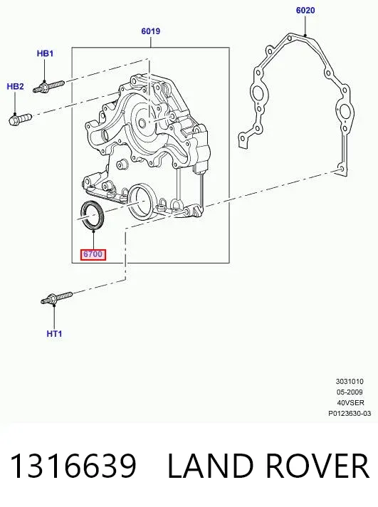 Uszczelniacz wału korbowego przedni Ford Transit III