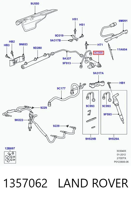 Czujnik ciśnienia paliwa 1357062 Land Rover