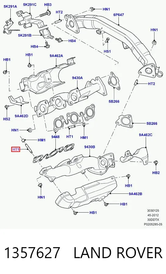 Szpilka kolektora wydechowego 1357627 Land Rover