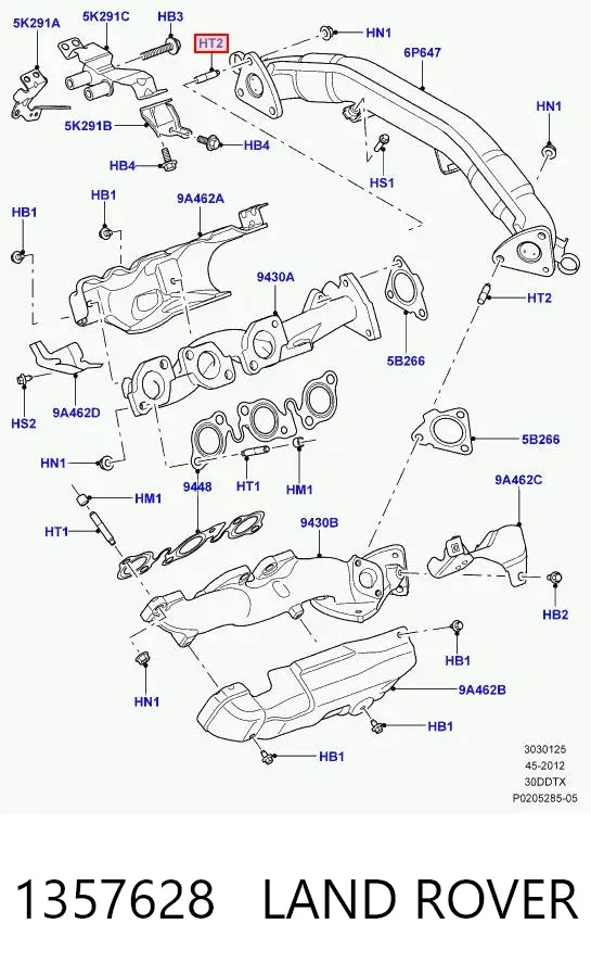 Śruba mocująca turbinę 1357628 Land Rover