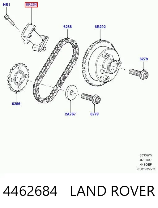Napinacz łańcucha wałków rozrządu 4462684 Land Rover