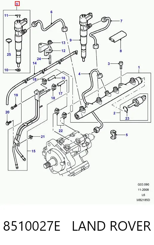 Wtryskiwacz paliwa 8510027E Land Rover