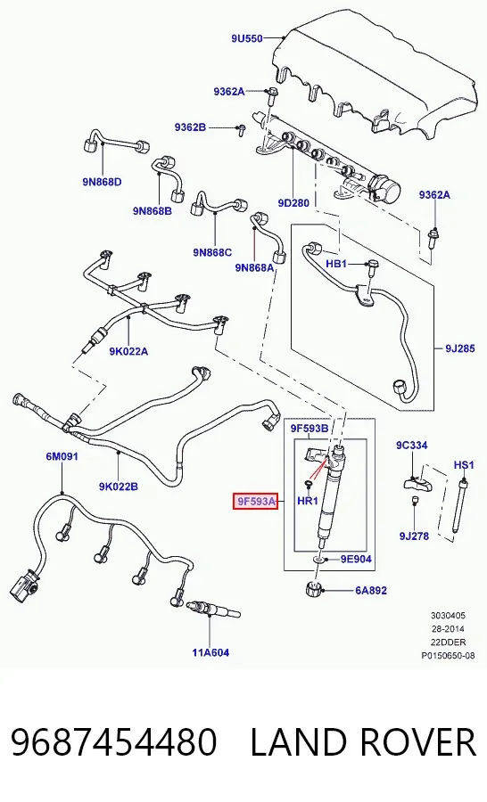 Wtryskiwacz paliwa 9687454480 Land Rover