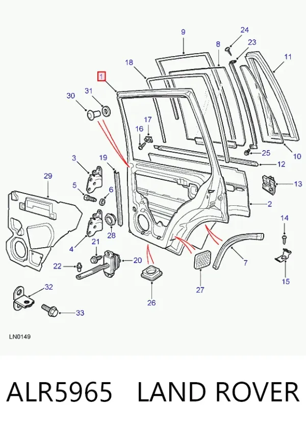 Drzwi tylne lewe Land Rover Range Rover II