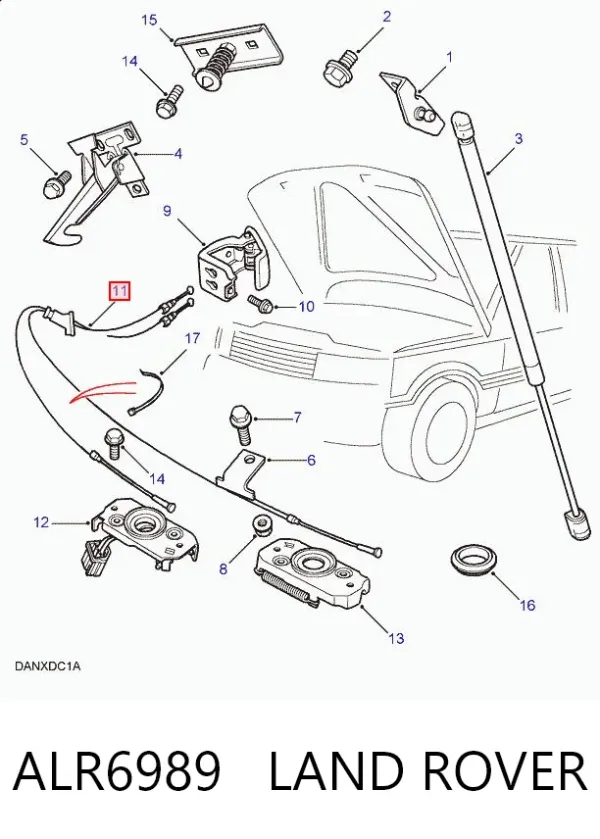 Linka otwierania maski Land Rover Range Rover II