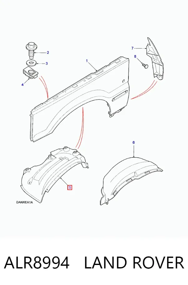 Nadkole błotnika przedniego prawe Land Rover Range Rover II