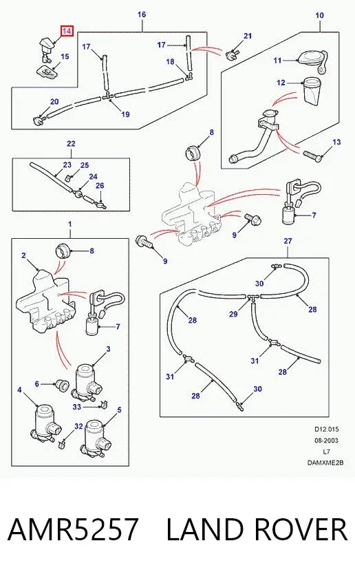 Dysza spryskiwacza szyby przedniej Land Rover Range Rover II