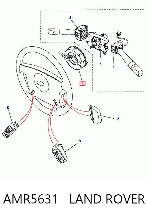 Pierścień kontaktowy AIRBAG, taśma kierownicy  Land Rover Discovery II