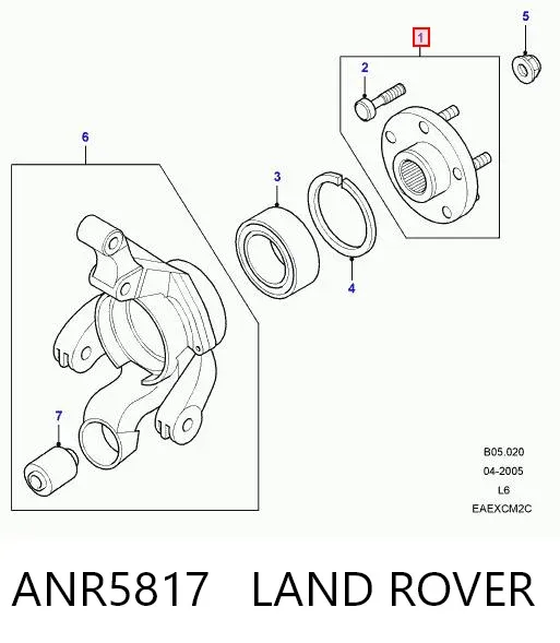 Piasta przednia ANR5817 Land Rover