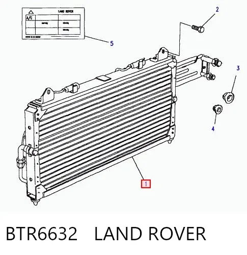 Chłodnica klimatyzacji BTR6632 Land Rover